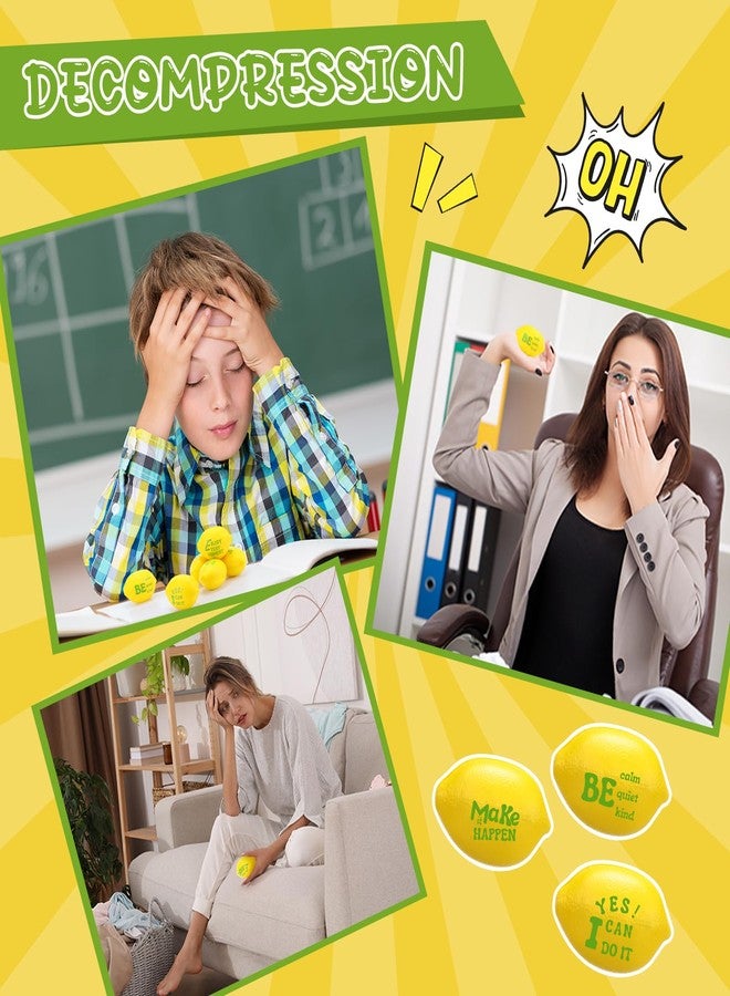 Jerify 36 Pieces Motivational Lemon Stress Balls Party Favors Mini Foam Inspirational Toys Lemons Relieve Balls Gifts for Home Carnival Party Bag Fillers Employee Coworkers Team - Image 4